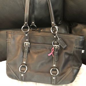Coach East West Tote Black Leather No G0871-F12343
